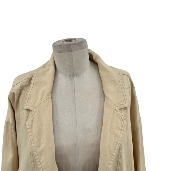 Anthropologie Pilcro Summer Blazer Jacket Linen Cotton Taupe Tan Cream Size XL - Picture 3 of 14